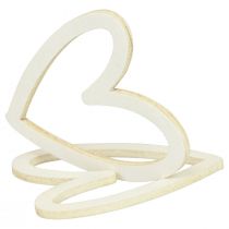 Article Décoration de coeur décoration dispersée coeurs décoration de table en bois crème 4,5 cm 48 pcs