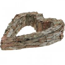 Article Cœur décoratif, écorce de pin ajourée, décoration d'automne, décoration de tombe, décoration de table, ensemble de plantes 30×24cm