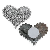 Cœurs autocollants en argent 5,5cm 12P