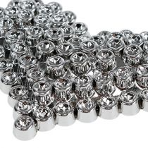 Cœurs autocollants en argent 5,5cm 12P