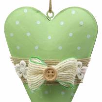 Cintre coeur métal vert citron vert, blanc assorti H11cm 4pcs