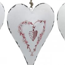 Coeurs décoratifs à suspendre en métal coeur en métal blanc 12×16cm 3pcs
