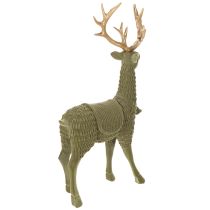 Article Figurine cerf debout floquée avec bois dorés 31 cm