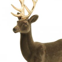 Figurine déco cerf décoratif renne floqué marron H46cm