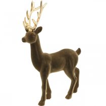 Déco cerf décoration figure déco renne floqué marron H37cm