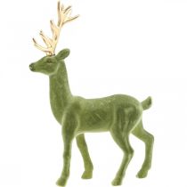 Article Figurine déco cerf décoratif renne floqué vert H37cm