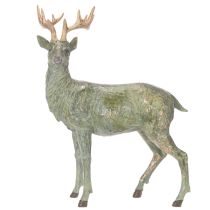 Article Figurine de cerf en polyresine 43 cm vert et doré pour décoration intérieure