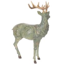 Article Figurine de cerf en polyresine 43 cm vert et doré pour décoration intérieure