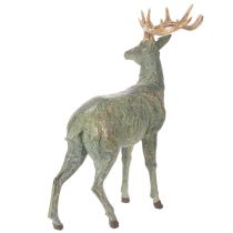 Article Figurine de cerf en polyresine 43 cm vert et doré pour décoration intérieure