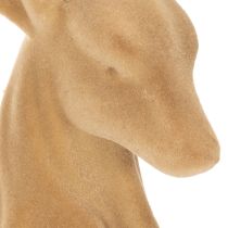 Article Figurine décorative cerf assis avec bois dorés 58 cm en matériau floqué marron clair