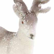 Article Renne décoratif blanc à paillettes – Décoration de Noël d'hiver 20 cm 3 pièces