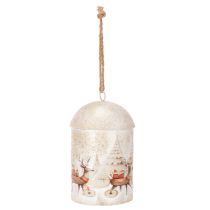Article Cloche décorative de Noël en métal avec motif renne, 26 cm