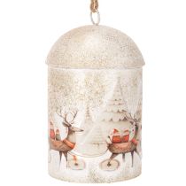 Article Cloche décorative de Noël en métal avec motif renne, 26 cm