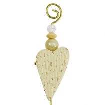Article Broche de mariage avec coeur crème 12cm 16 pcs