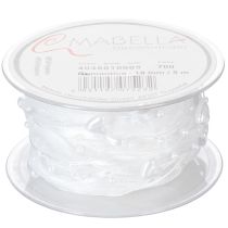 Article Ruban d'organza blanc pour décoration de mariage, 10 mm x 5 m, avec cœurs et perles