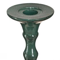 Article Bougeoir haut métal aspect céramique vert H49cm