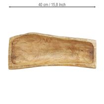 Article Décoration en bois avec bol décoratif creux en bois 40×13–16cm×6,5cm
