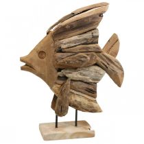 Article Déco poisson en bois grand, déco poisson debout H50cm