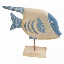 Déco poisson en bois grand, déco poisson debout H30cm