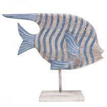 Déco poisson en bois grand poisson déco rayé debout H30cm