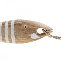 Décoration poisson en bois pendentif poisson maritime bois 28.5cm