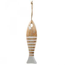 Décoration poisson en bois pendentif poisson maritime bois 28.5cm
