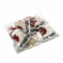 Article Patin à glace en bois blanc à suspendre 8cm 3 pcs