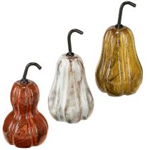 Article Poire en bois poire décoration en bois automne rouge jaune blanc 12×6cm 3 pièces