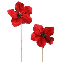 Article Fleur en bois comme plug rouge Ø9cm - 12cm L45cm 15pcs