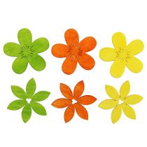 Fleurs en bois 4cm cul. 72 pièces