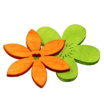 Fleurs en bois 4cm cul. 72 pièces