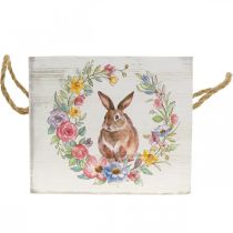 Jardinière Déco Bois Shabby Jardinière Lapin Blanc 12×14×14cm