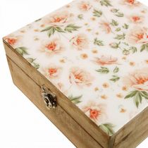 Boîte en bois avec couvercle boîte à bijoux boîte en bois 20×20×9.5cm