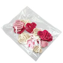 Article Décoration de table cupcakes en bois couleurs pastel muffins décoration anniversaire 24 pcs