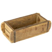 Article Décoration en bois vintage en forme de brique marron, rouille 31×14,5cm H9cm