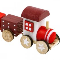 Article Décoration de chemin de fer en bois Train de Noël Rouge L20cm H6cm 2 pcs