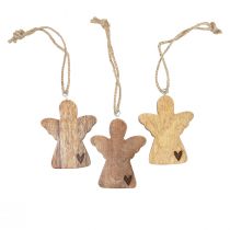 Article Ange en bois naturel cintre décoratif décoration d&#39;ange 8×1×10cm 6pcs