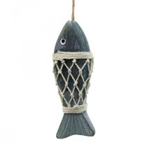 Déco poisson en bois, poisson déco à suspendre 16,5cm