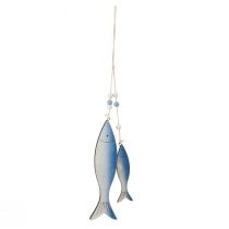 Article Cintres décoratifs poissons en bois poisson bleu blanc 11,5/20cm lot de 2