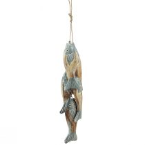 Article Cintre poisson en bois gris argenté avec 5 poissons bois 15cm