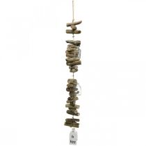 Déco guirlande bois flotté avec verres décoration murale maritime 70cm