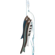 Article Cintre en bois poisson bleu 36cm 4 pcs