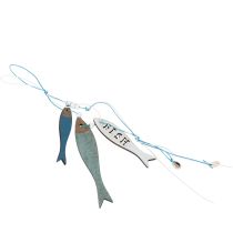 Article Cintre en bois poisson bleu 36cm 4 pcs