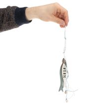 Article Cintre en bois poisson bleu 36cm 4 pcs
