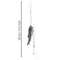 Article Cintre en bois poisson bleu 36cm 4 pcs