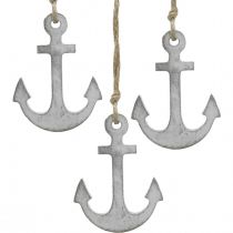 Décoration d&#39;ancre, décoration d&#39;été maritime, décoration à suspendre bois 12cm 5pcs