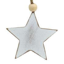 Article Cintres en bois assortis. Blanc 5-6cm 6 pièces