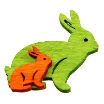 Article Lapin en bois 2cm - 4cm multicolore assorti 96 pièces