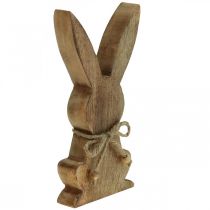 Article Lapin de Pâques en bois, décoration printanière, bois de manguier coloris naturel H30cm