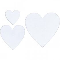 Coeur en bois décoration de dispersion coeurs de mariage blanc 3/5/7cm 50p